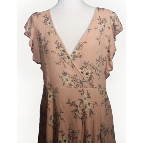 Alter’d State Feminine Floral wrap short sleeve Boho Dress Romantic Fairy Sz L - Picture 2 of 12